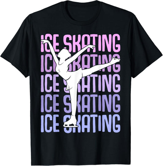 Ice Skating Figure Skater Girls Women T-Shirt - T-Shirt | Black