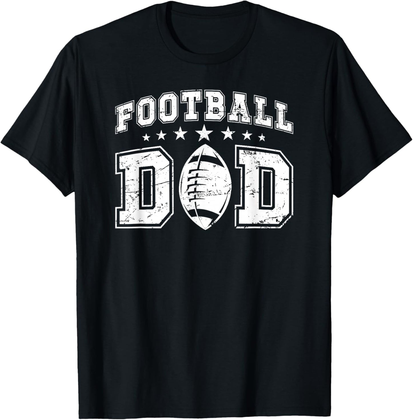 Football Dad Of A Football Player Dad T-Shirt - T-Shirt | Black