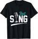 Microphone Singing Vocal Singer Musical Gift T-Shirt - T-Shirt | Black