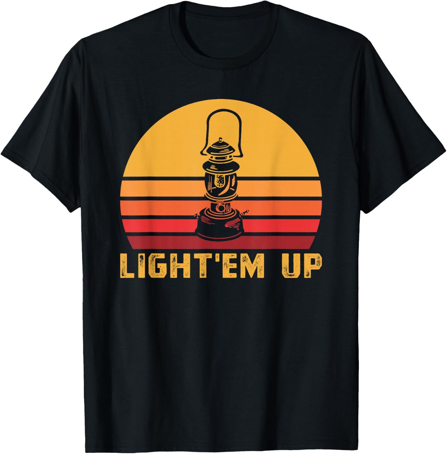 Eighties Camping Light Them Lantern T-Shirt - T-Shirt | Black