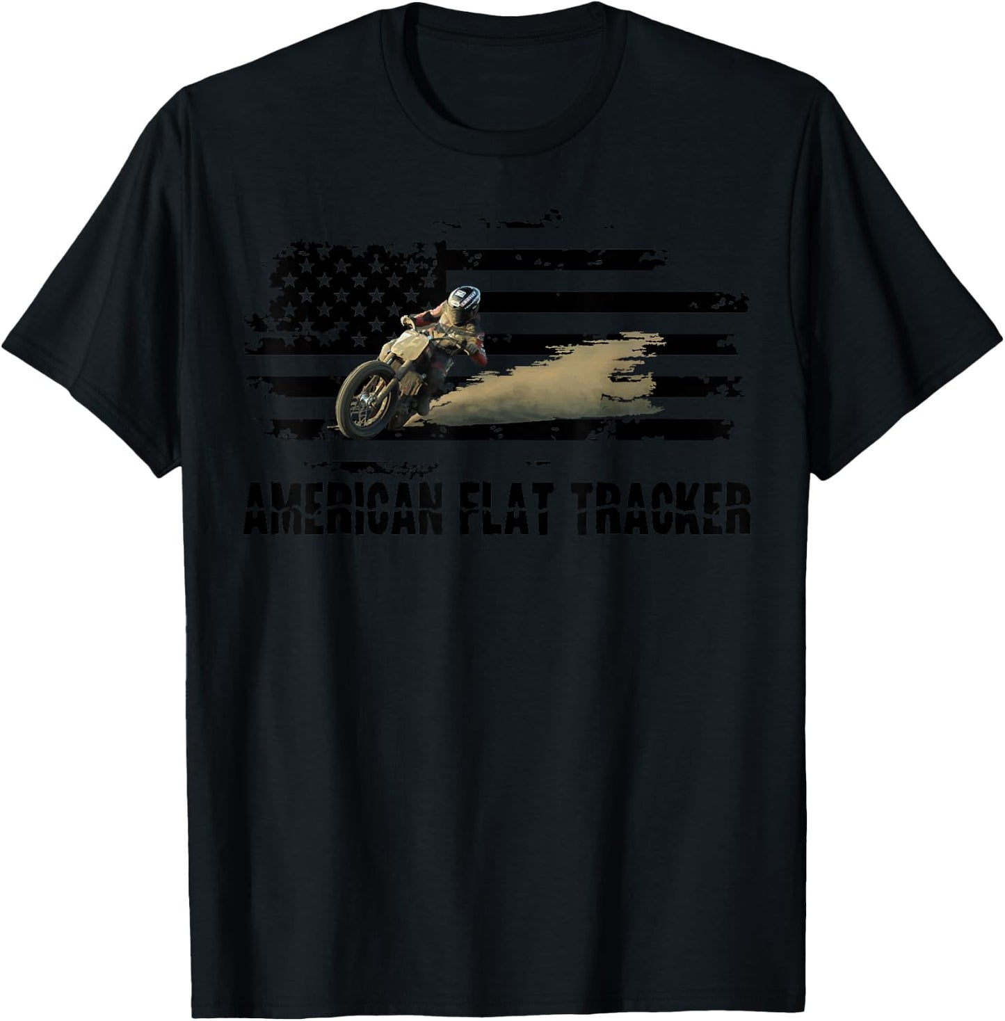 American Flat Tracker Men Women Adults Teens Boys Girls T-Shirt - T-Shirt | Black