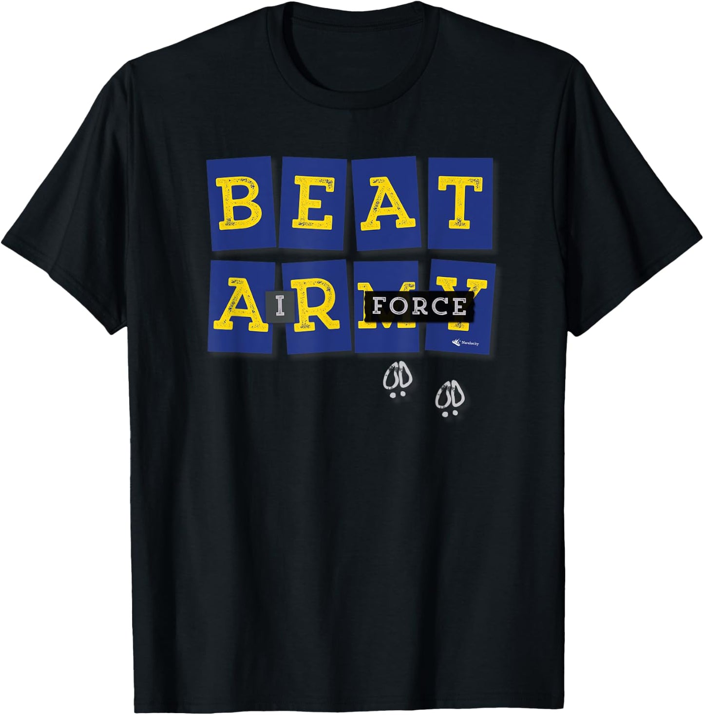 Beat Air Force Goat Tracks Funny Navy Blue Edition T-Shirt - T-Shirt | Black