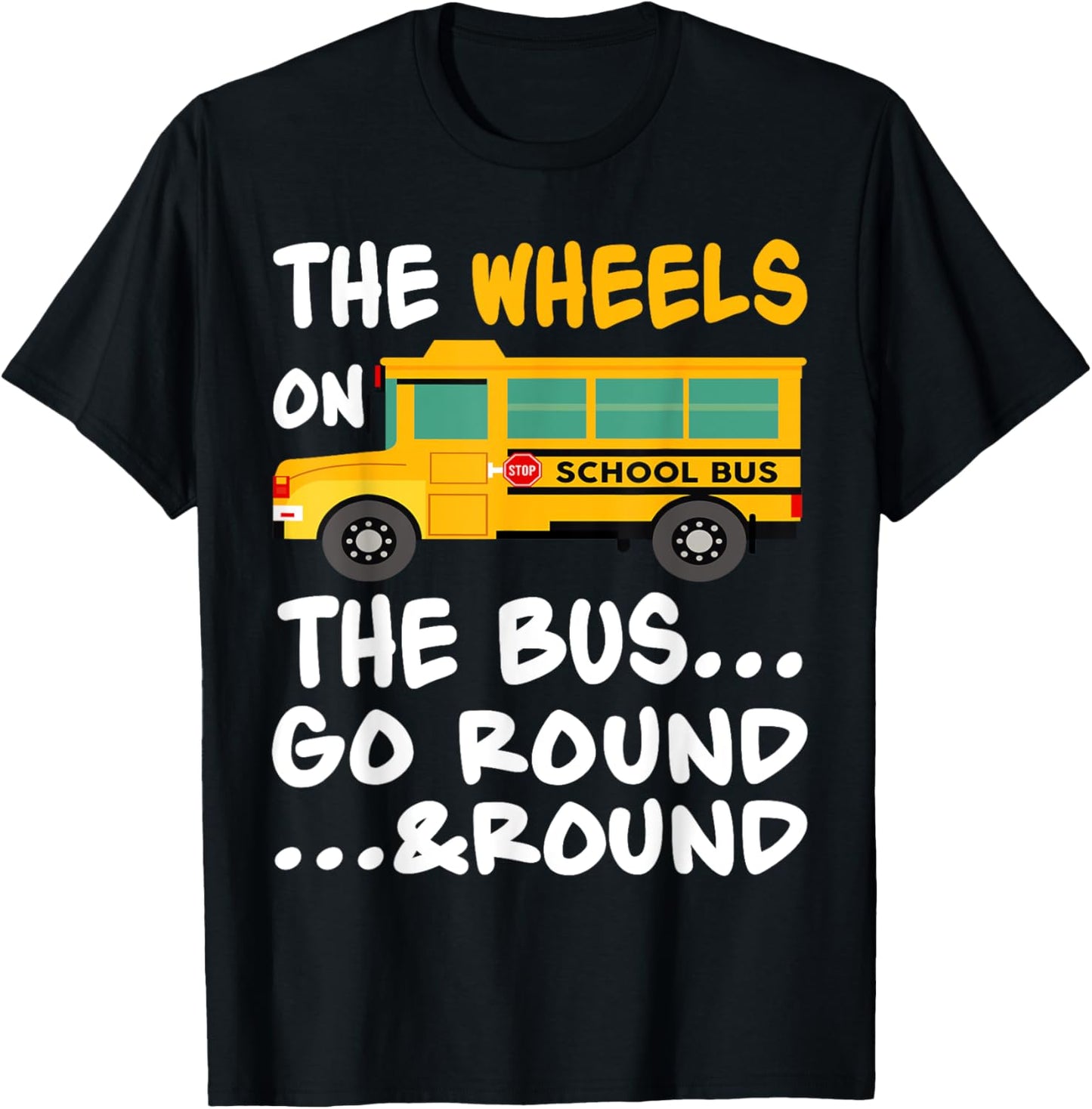 The Wheels On The Bus Toddler Kids Back To School T-Shirt - T-Shirt | Black