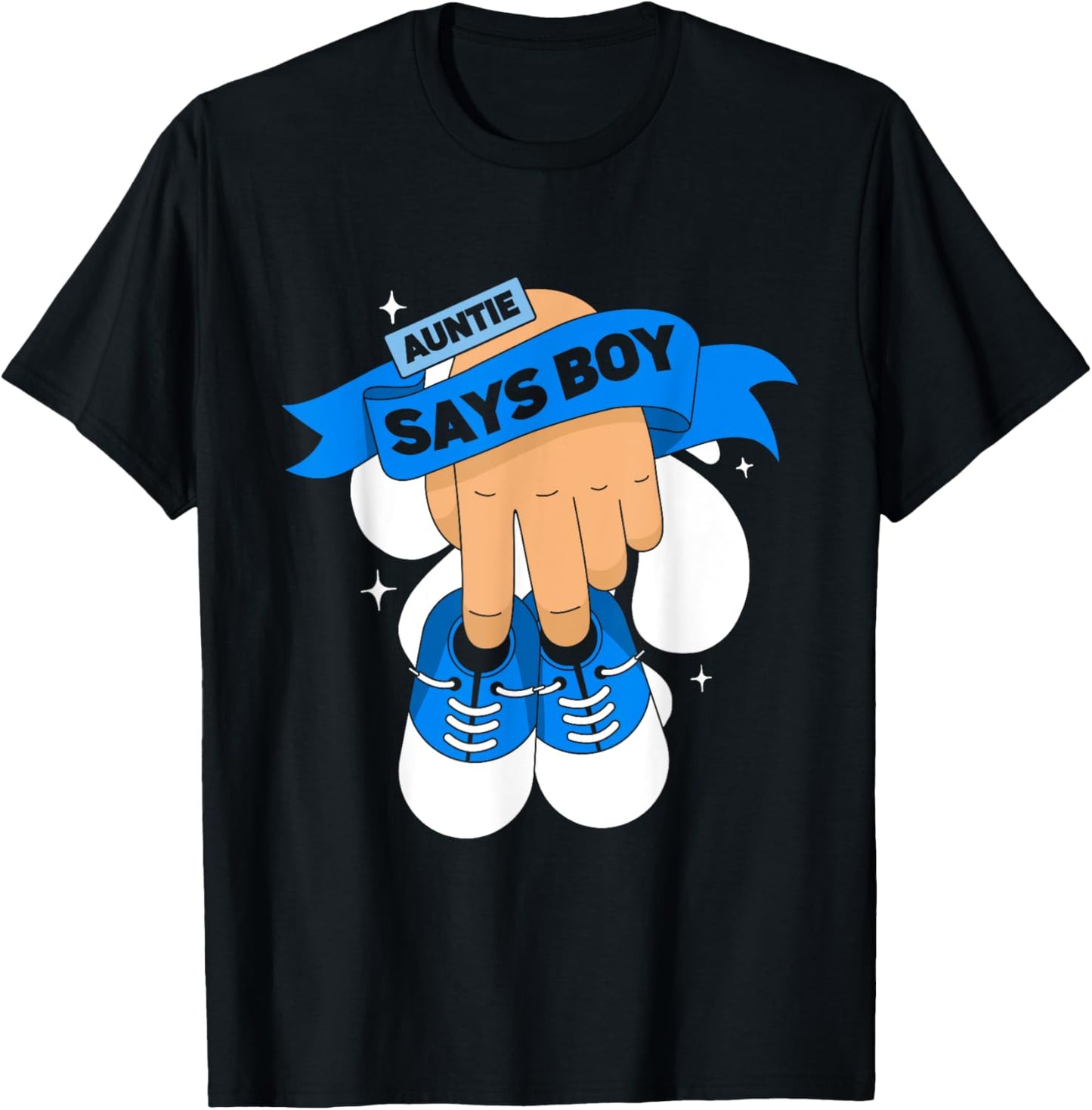 Aunt Gender Reveal | Auntie Says Boy Team Blue Team Pink T-Shirt - T-Shirt | Black