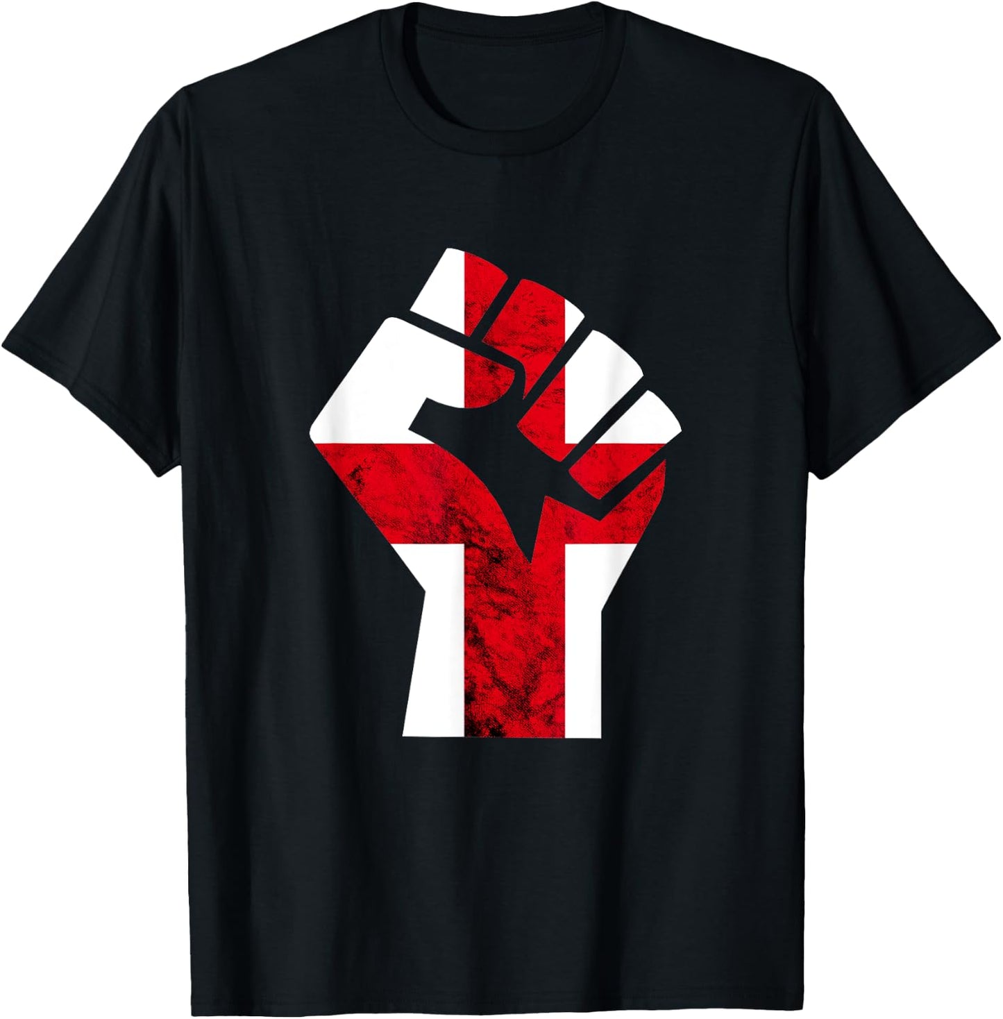 England Handfist Power St George's Cross English Pride T-Shirt - T-Shirt | Black