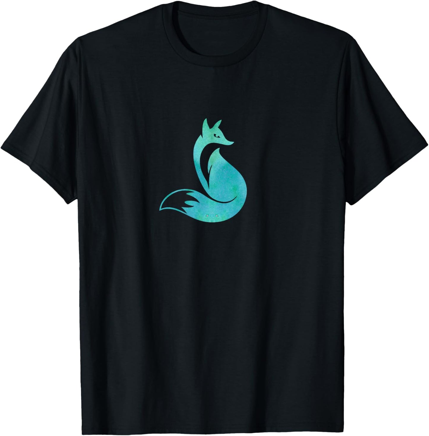 Fox Teal Watercolor Gift a Girl T-Shirt - T-Shirt | Black