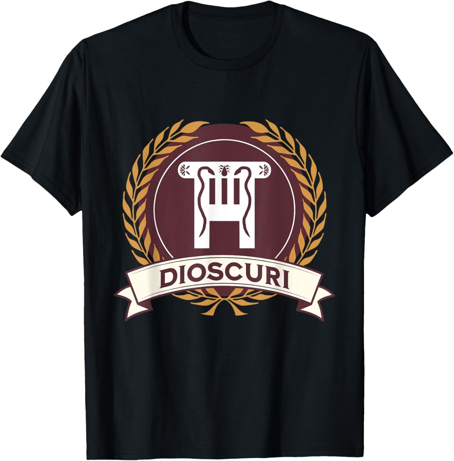 Dioscuri Castor and Pollux Dokana Symbol Greek Mythology T-Shirt - T-Shirt | Black