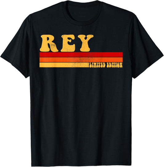 REY Name Personalized Idea Men Retro Vintage REY T-Shirt - T-Shirt | Black