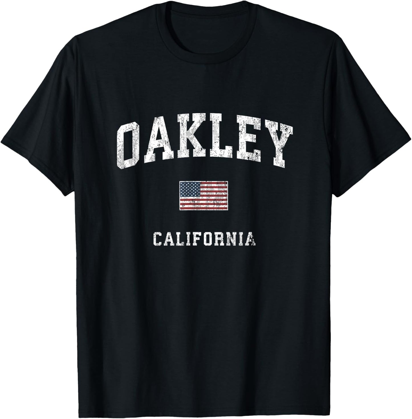 Oakley California CA Vintage American Flag Sports Design T-Shirt - T-Shirt | Black