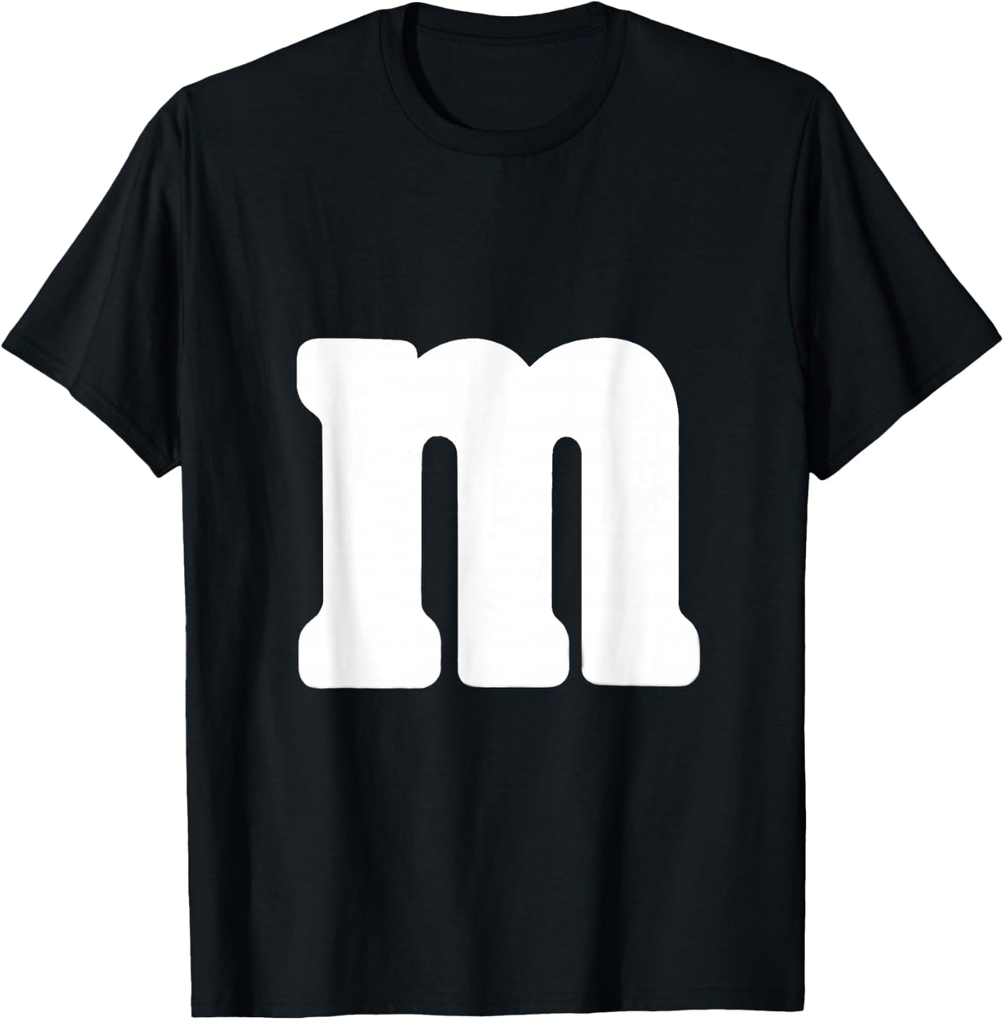 Big White Letter m Halloween Christmas Thanksgiving T-Shirt - T-Shirt | Black