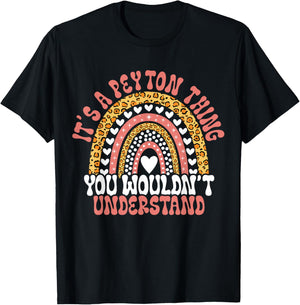 Funny Peyton Name Leopard Funny Peyton Birthday Quote Peyton T-Shirt - T-Shirt | Black