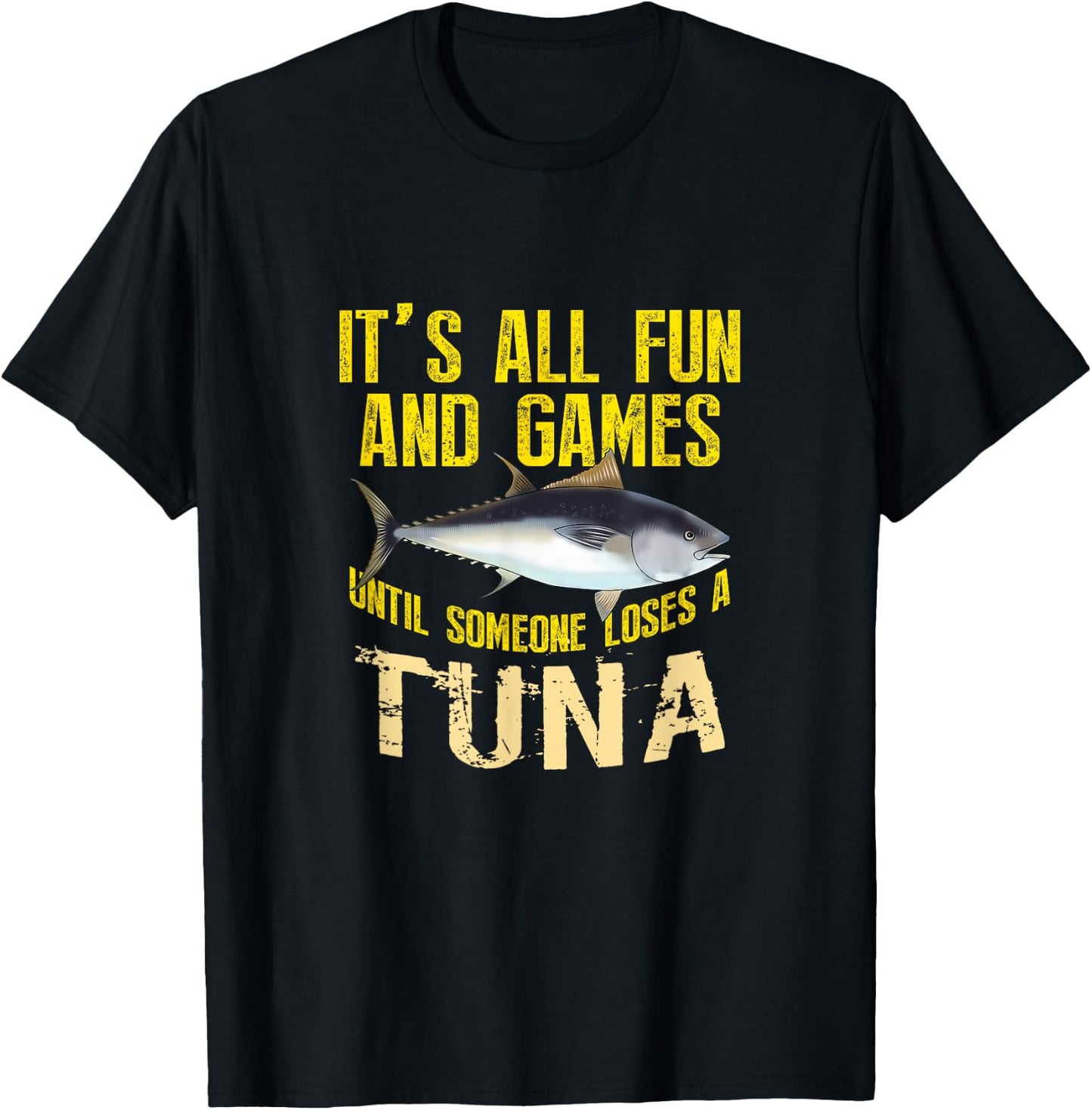 Funny Tuna Fishing Graphic Saltwater Fish Men Women Kid T-Shirt - T-Shirt | Black