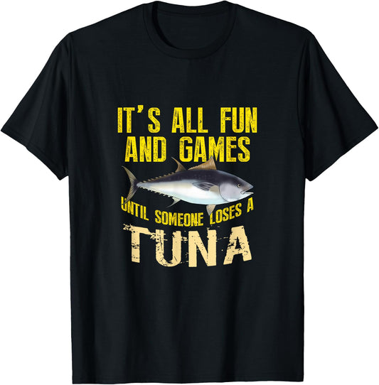 Funny Tuna Fishing Graphic Saltwater Fish Men Women Kid T-Shirt - T-Shirt | Black