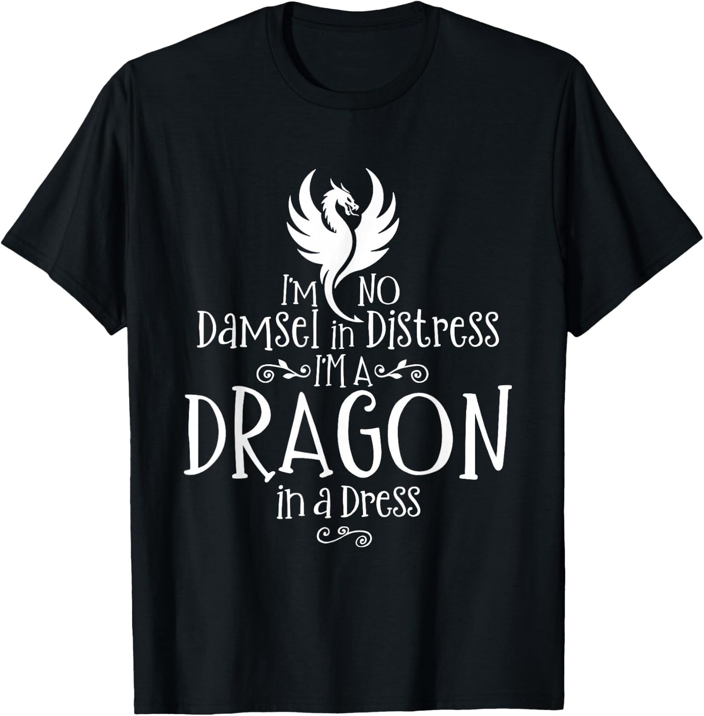 Crafty Snail I'm No Damsel In Distress, I'm A Dragon In A Dress Kids T-Shirt - T-Shirt | Black