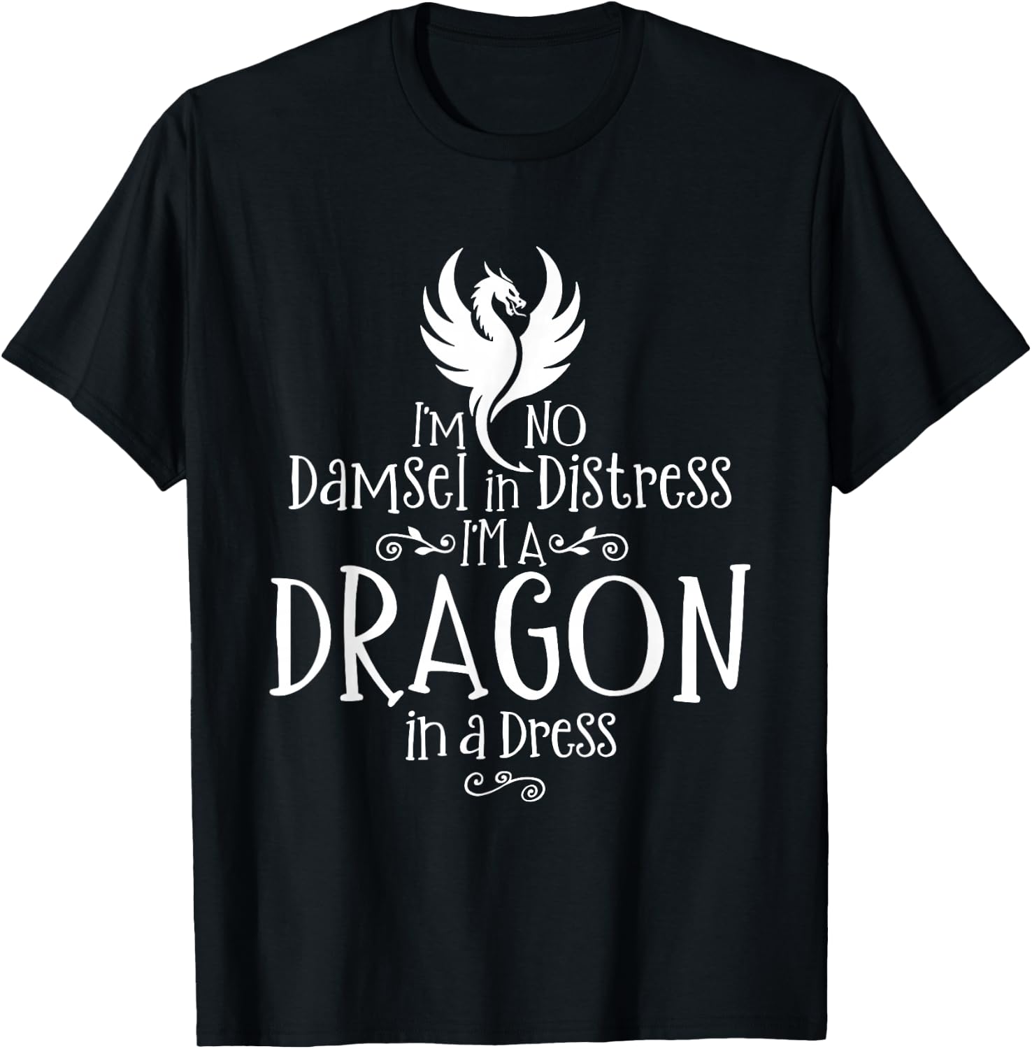 Crafty Snail I'm No Damsel In Distress, I'm A Dragon In A Dress Kids T-Shirt - T-Shirt | Black