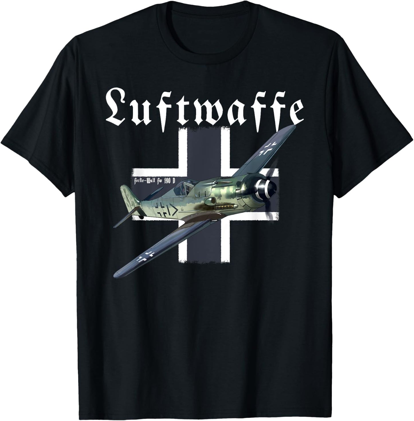 WW2 Aircraft Fighter I German Warbird I Focke-Wulf FW 190 D T-Shirt - T-Shirt | Black