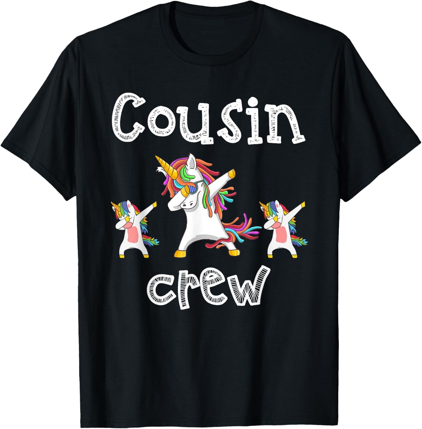 Cousin Crew Unicorn Dabbing Toddler Girls Boys Squad Family T-Shirt - T-Shirt | Black