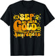 In September We Wear Gold Childhood Cancer Awareness Groovy T-Shirt - T-Shirt | Black