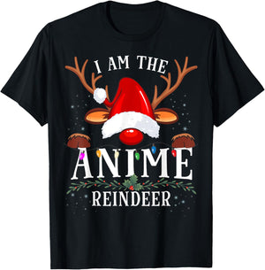 I Am The Anime Reindeer Christmas Family T-Shirt - T-Shirt | Black