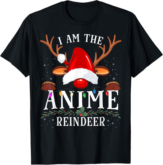 I Am The Anime Reindeer Christmas Family T-Shirt - T-Shirt | Black