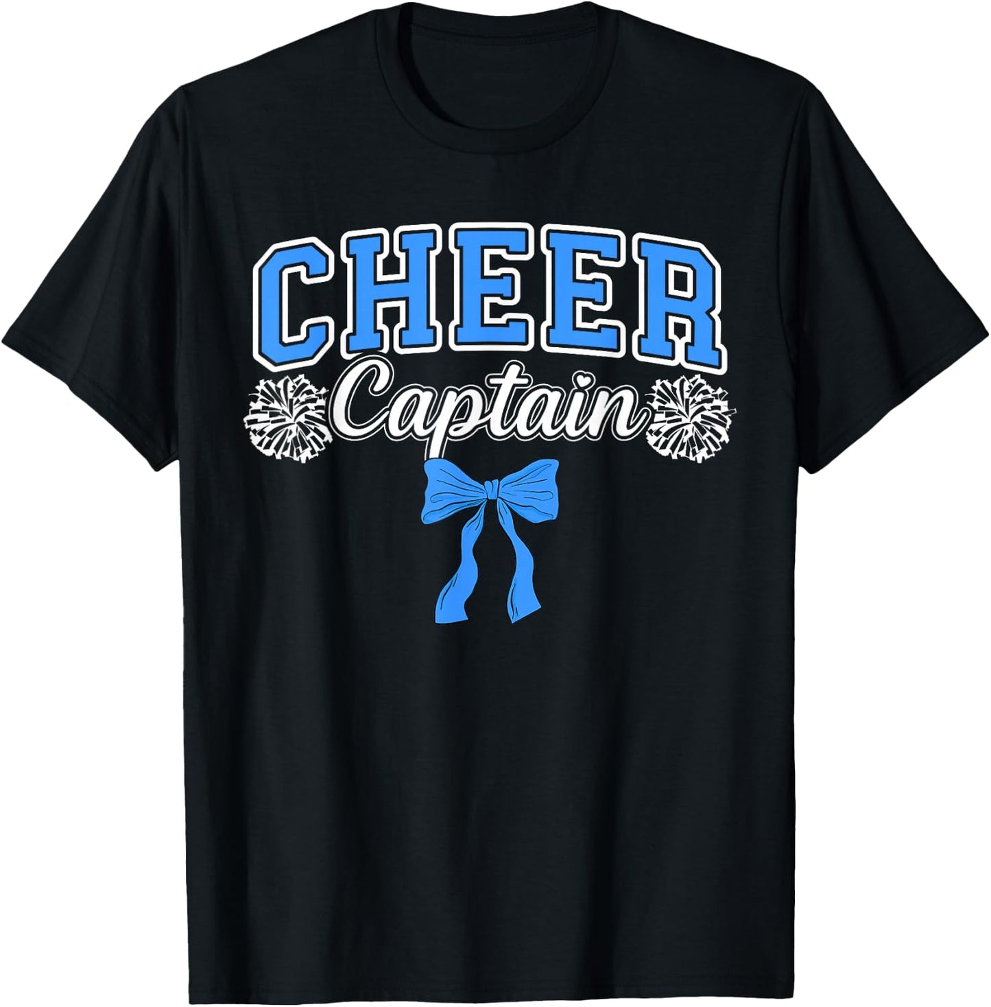 Cheer Captain Bow Cheerleading Captain Cheerleader Captain T-Shirt - T-Shirt | Black