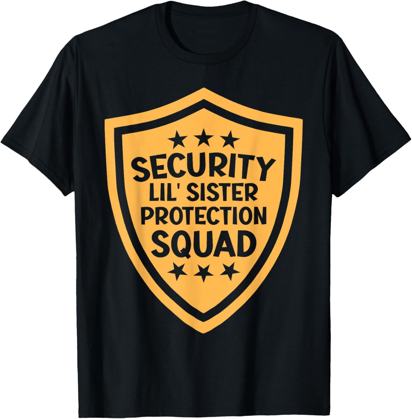 Big Brother Security Lil' Sister Protection Squad Pregnancy T-Shirt - T-Shirt | Black