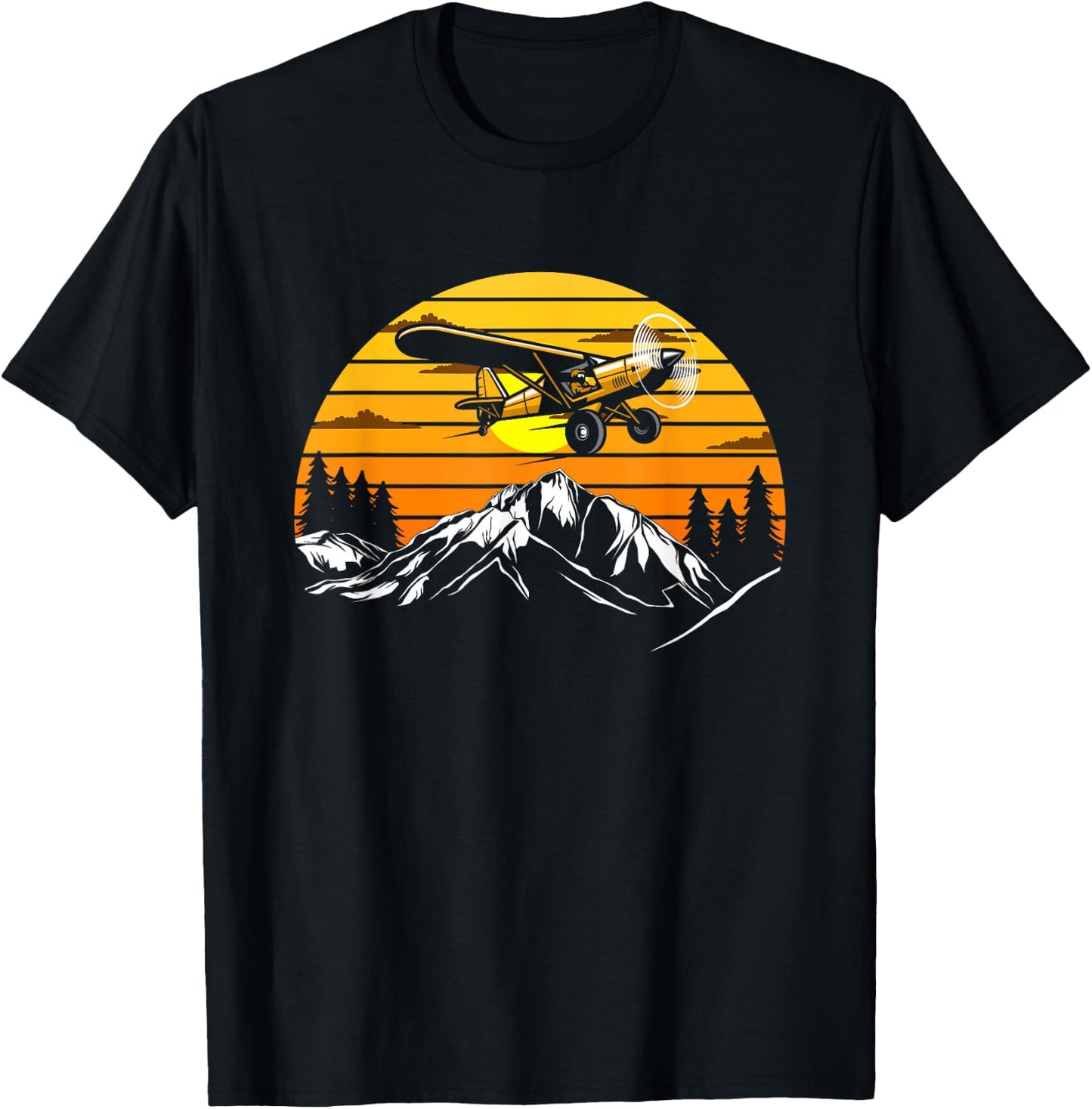 Plane Aviation Pilot Airplane Vintage T-Shirt - T-Shirt | Black