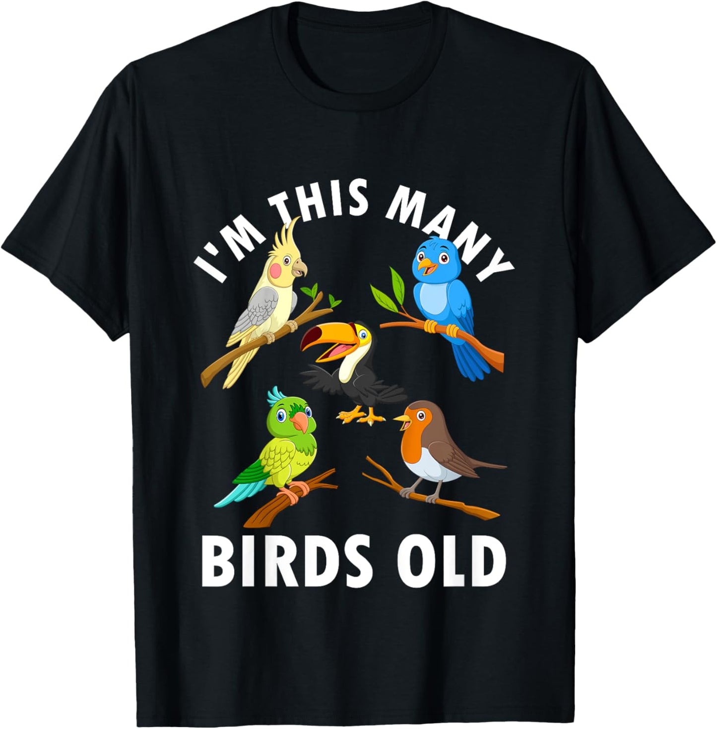 5 Year Old Birds Old 5th Birthday Kids T-Shirt - T-Shirt | Black