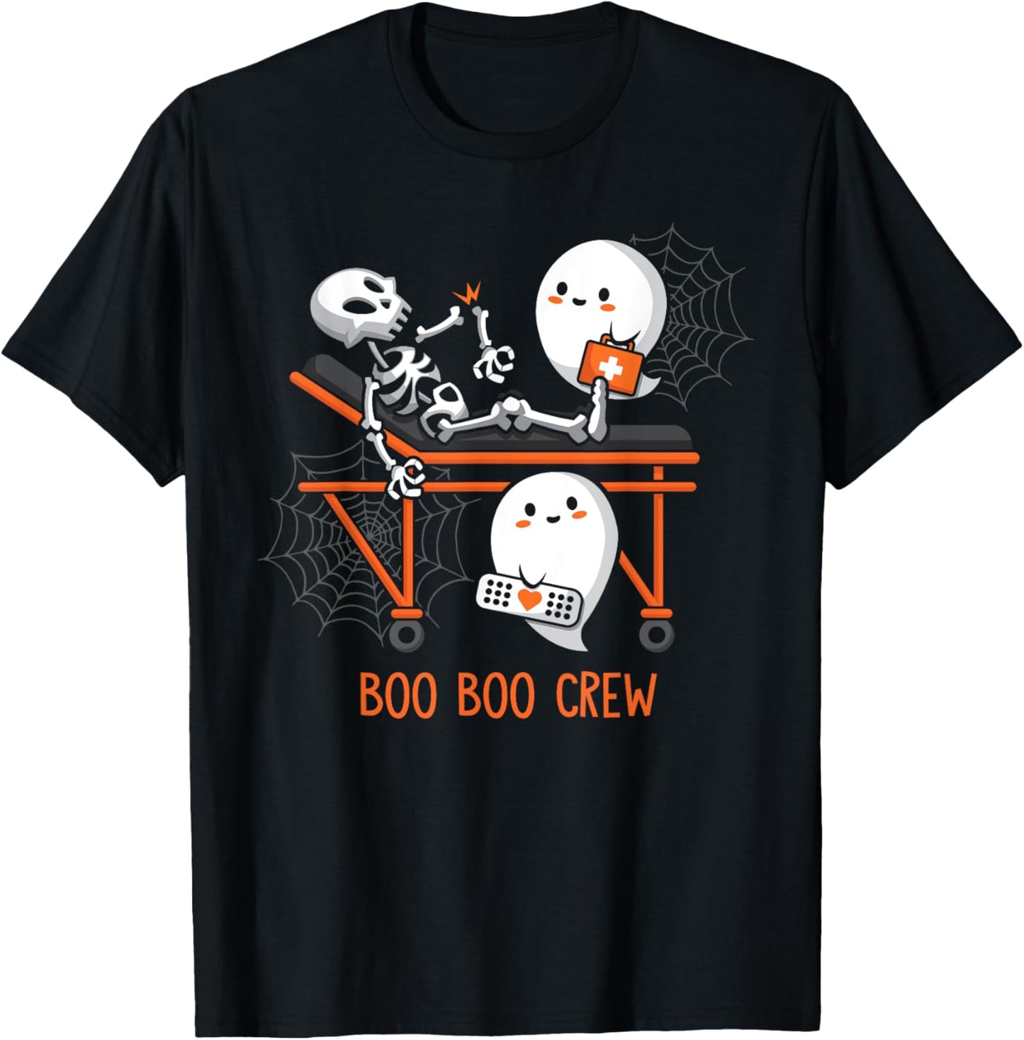 Boo Boo Crew Ghost Doctor Paramedic EMT Nurse Halloween T-Shirt - T-Shirt | Black