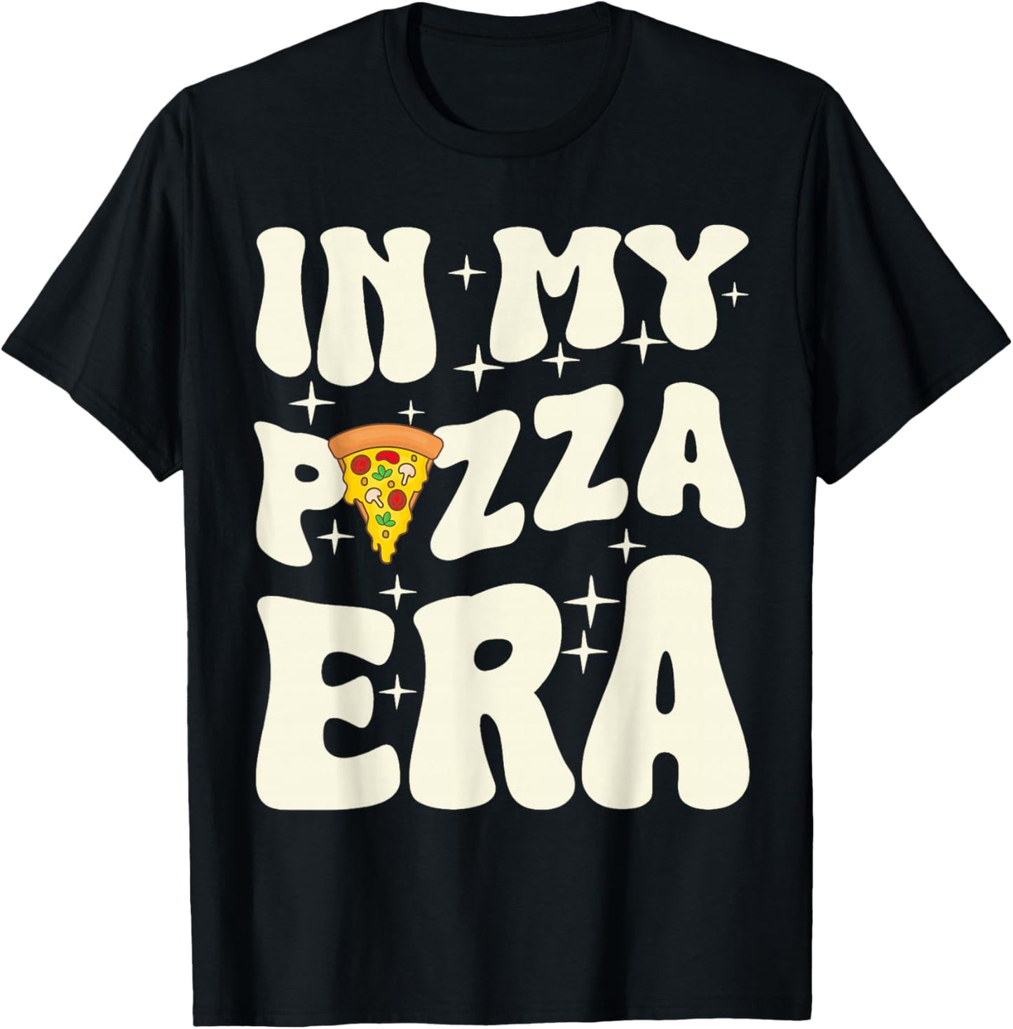 My Pizza Era in the 70s Look Italian Food T-Shirt - T-Shirt | Black