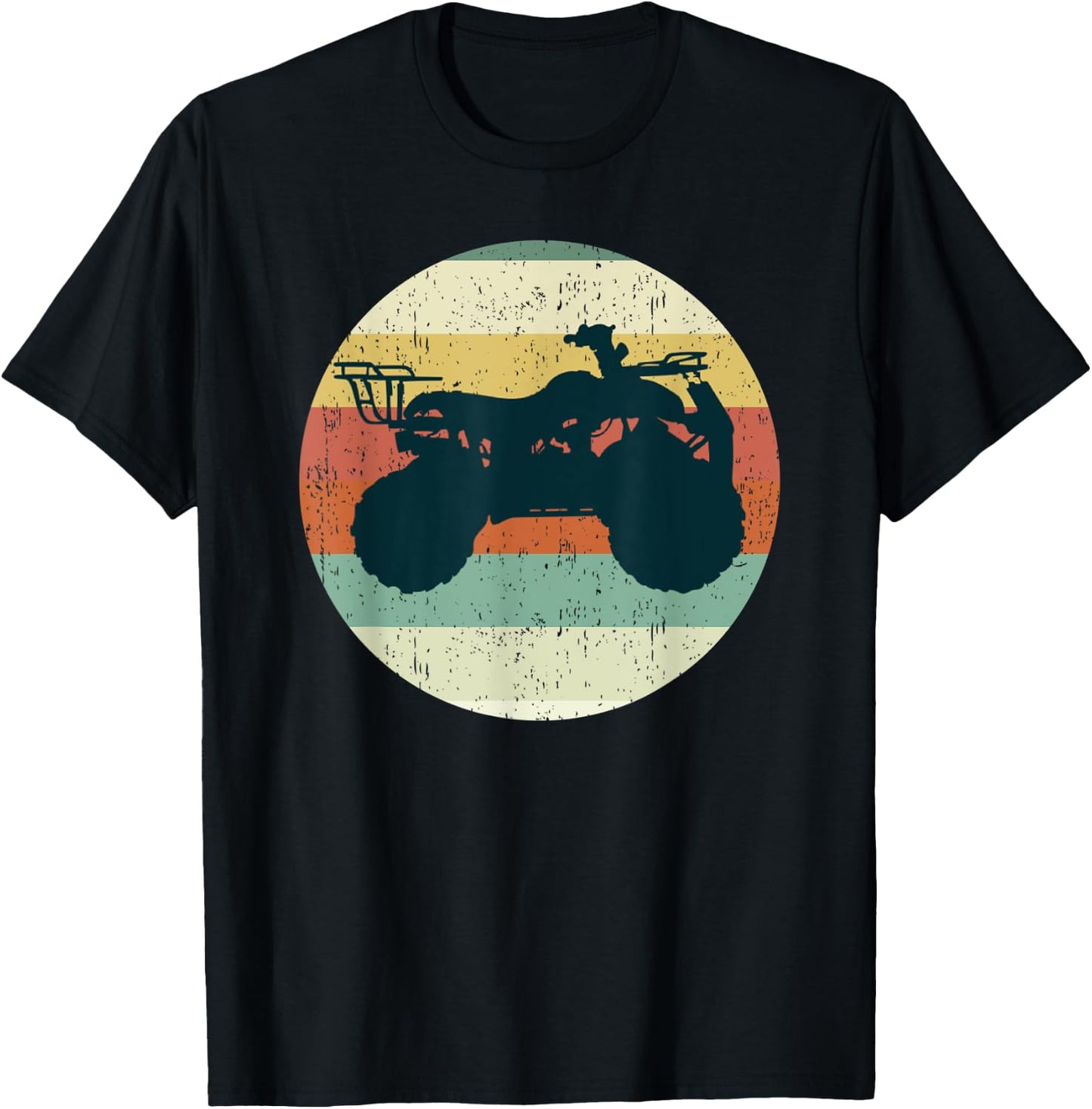 4-Wheeler ATV Quad Bike Mud Racing Vintage Sunset T-Shirt - T-Shirt | Black