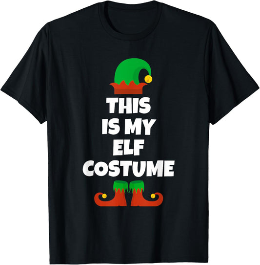This Is My Elf Costume Halloween Lazy Easy Last Minute T-Shirt - T-Shirt | Black