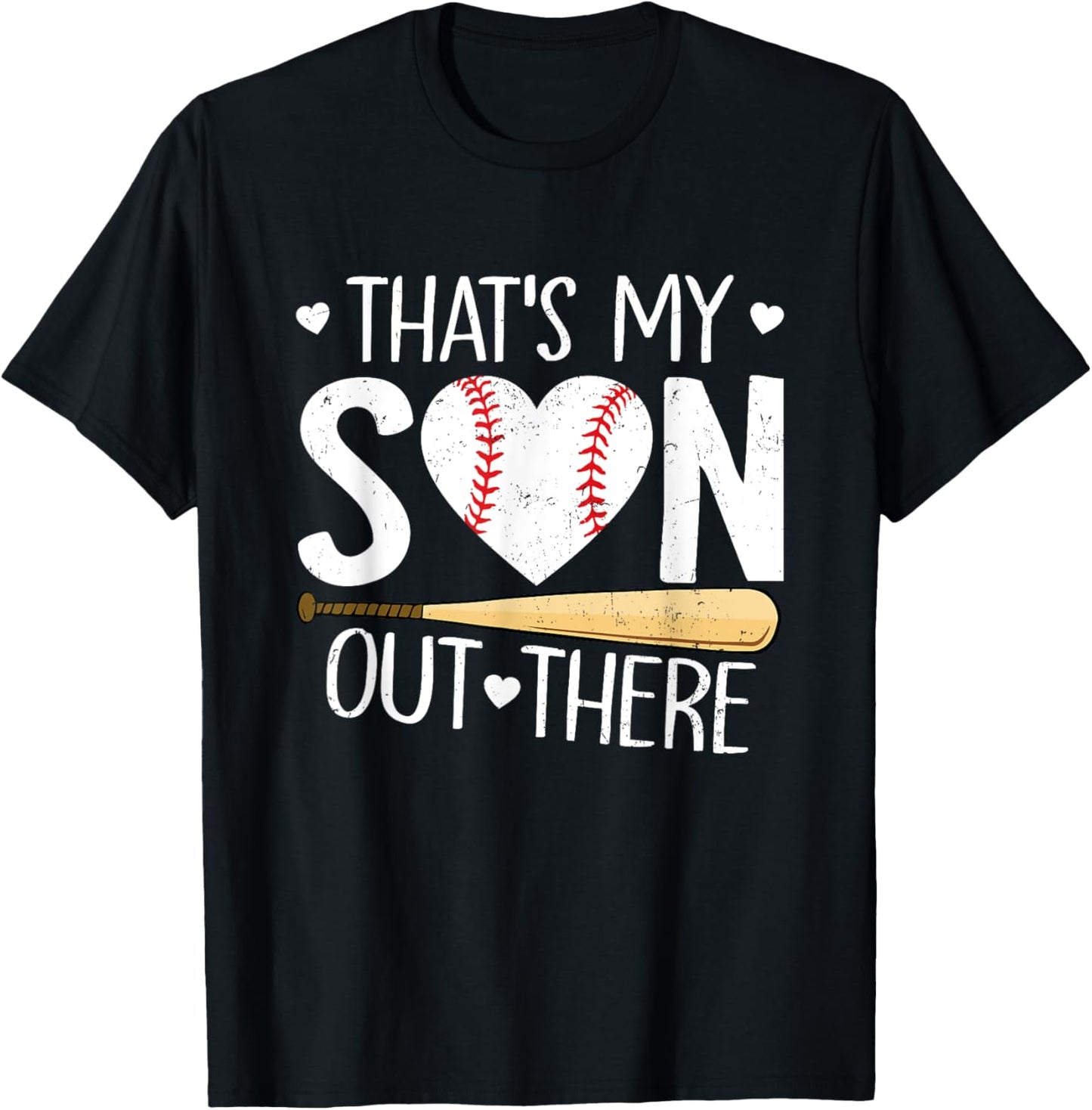 Baseball Mom Dad Funny That's My Son Out There Baseball T-Shirt - T-Shirt | Black