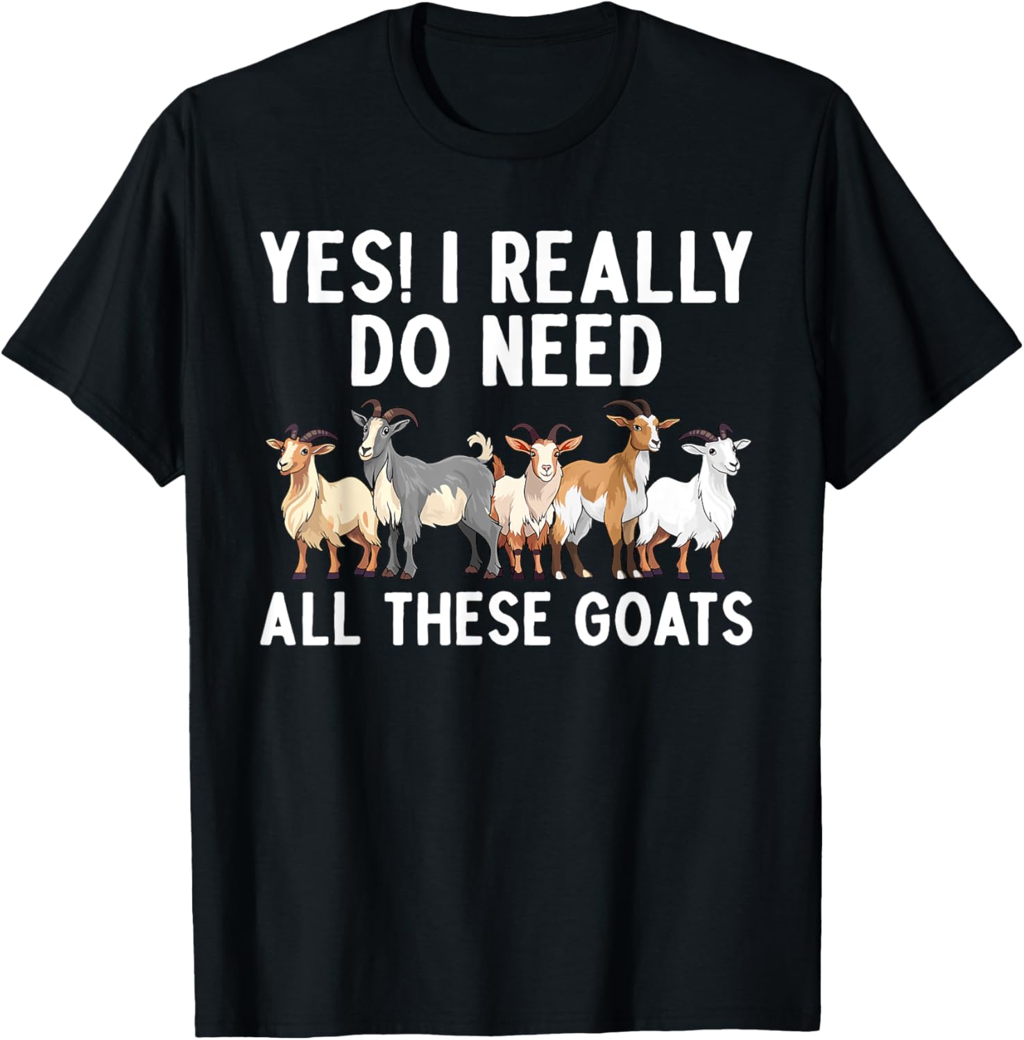 Cool Goat Design Women Animal Farming Goat Lover T-Shirt - T-Shirt | Black
