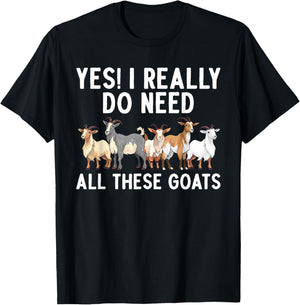 Cool Goat Design Women Animal Farming Goat Lover T-Shirt - T-Shirt | Black