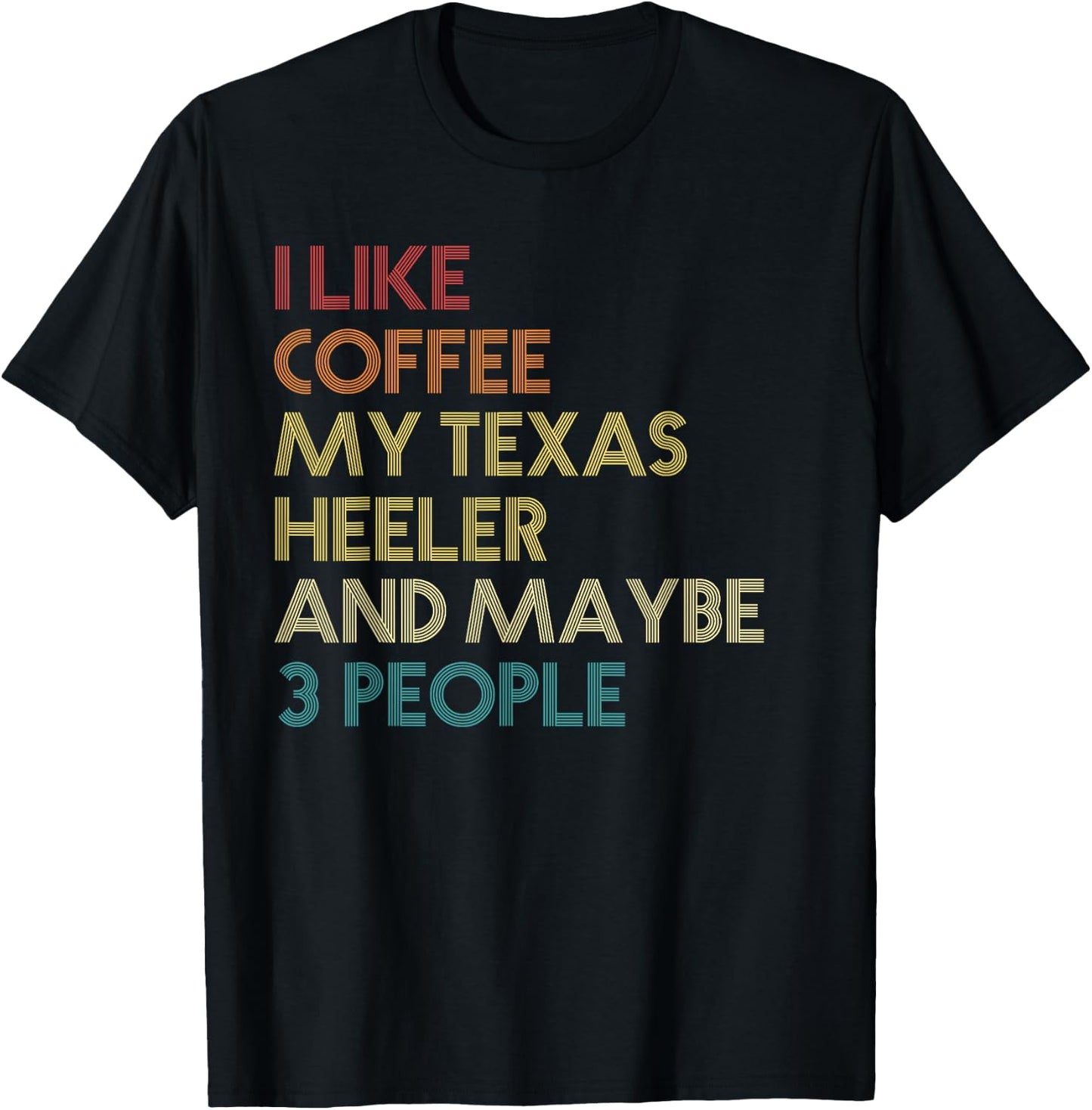 Texas Heeler Dog Owner Coffee Lovers Vintage Retro T-Shirt - T-Shirt | Black
