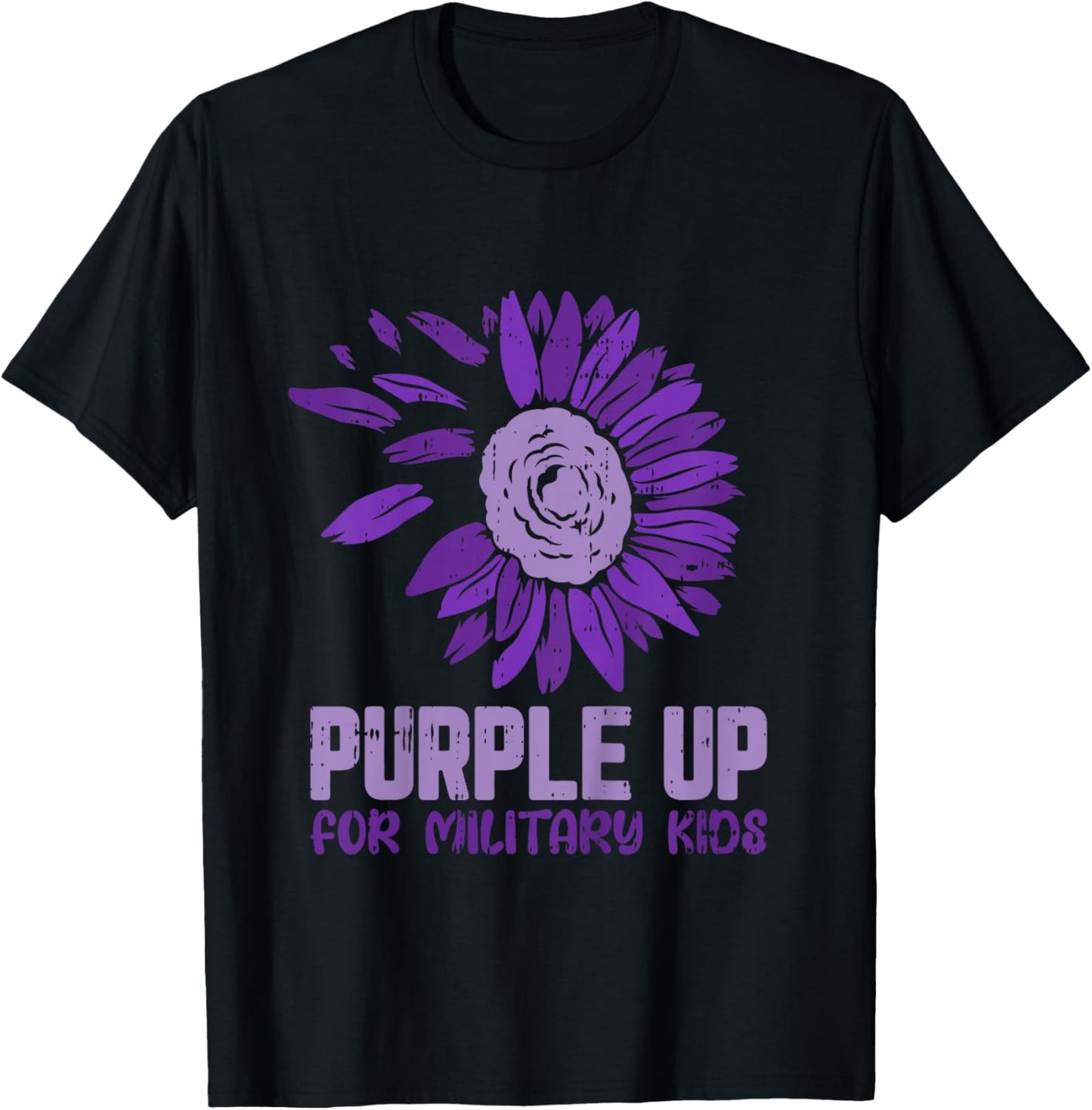 Purple Up For Military Kids Child Army Soldier Children T-Shirt - T-Shirt | Black