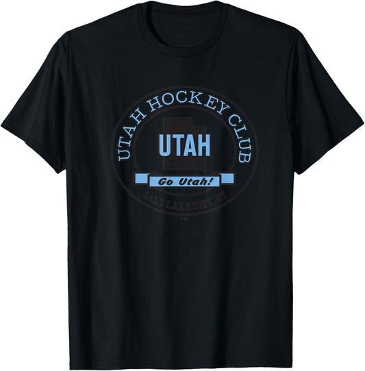 Utah Hockey Club Go White Officially Licensed T-Shirt - T-Shirt | Black