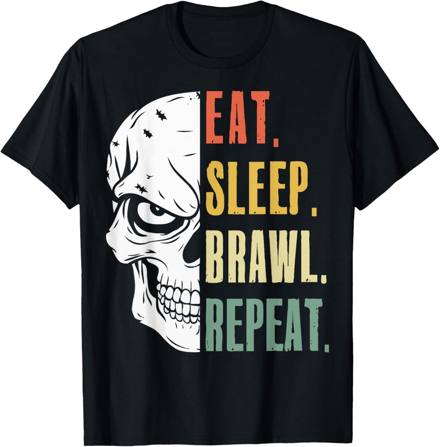 Eat Sleep Brawl Repeat Funny Video Gamer Gaming T-Shirt - T-Shirt | Black