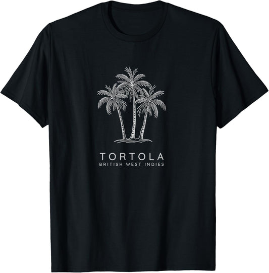 Tortola British Virgin Islands Palm Trees Caribbean Souvenir T-Shirt - T-Shirt | Black