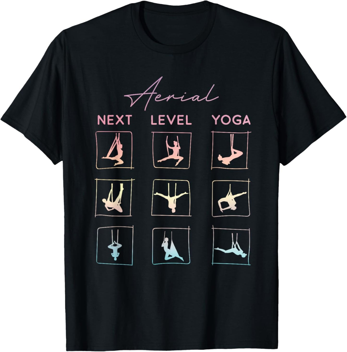 Aerial Yoga Gifts, Aerial Silks, Hammock Silks, Upside Down T-Shirt - T-Shirt | Black