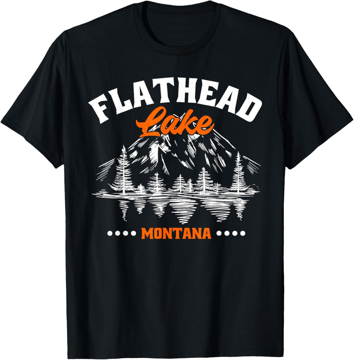 Flathead Lake Montana Kayaking Hiking Camping Fishing T-Shirt - T-Shirt | Black