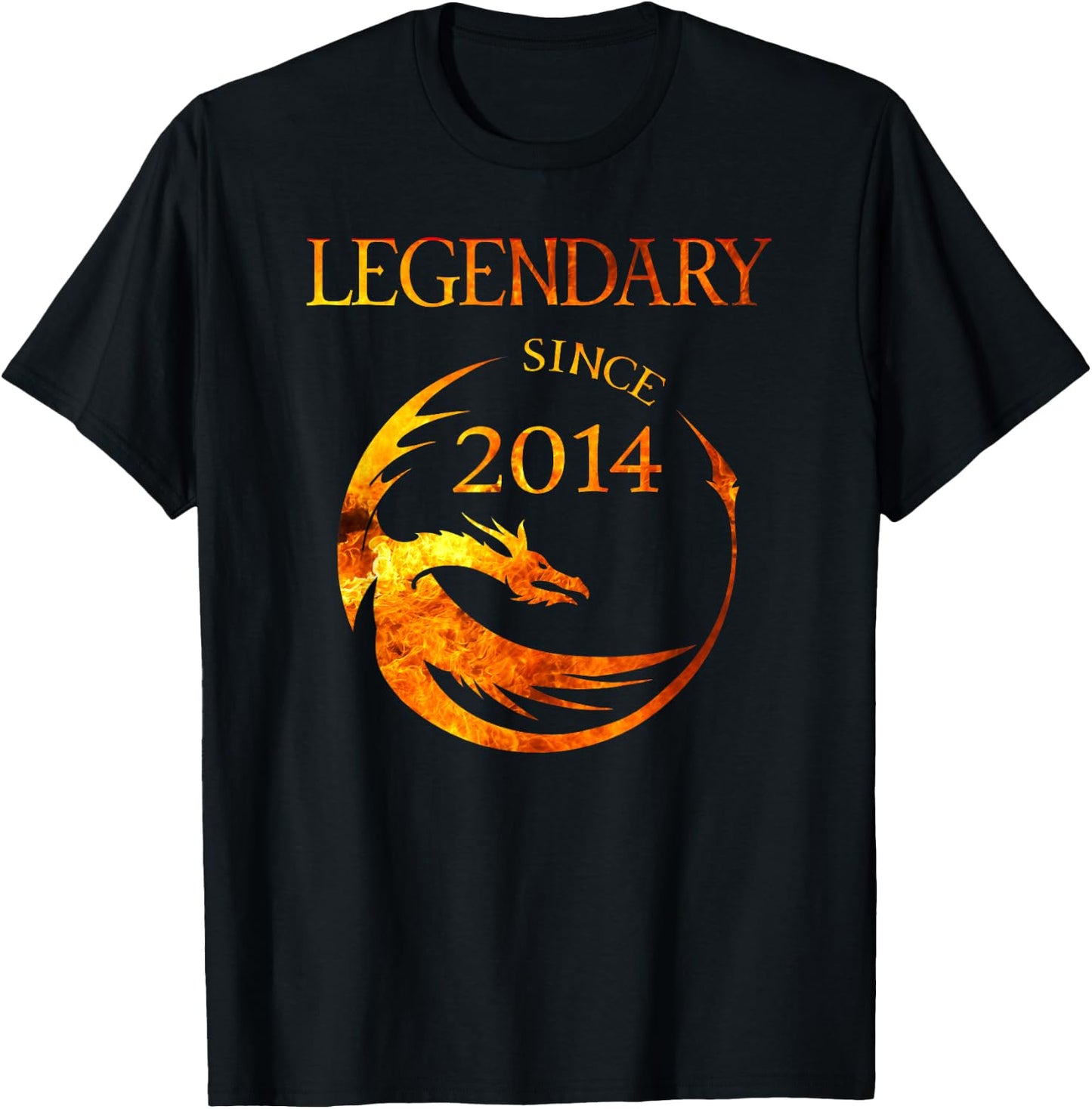 11th Birthday Gift - Dragon Legendary Since 2014 T-Shirt - T-Shirt | Black