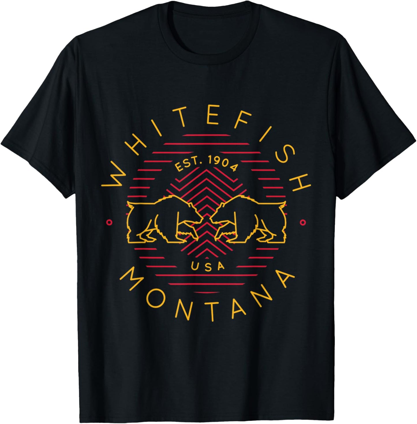 Whitefish Montana Bear T-Shirt - T-Shirt | Black