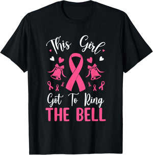 This Girl Got To Ring The Bell Chemo Grad Breast Cancer T-Shirt - T-Shirt | Black