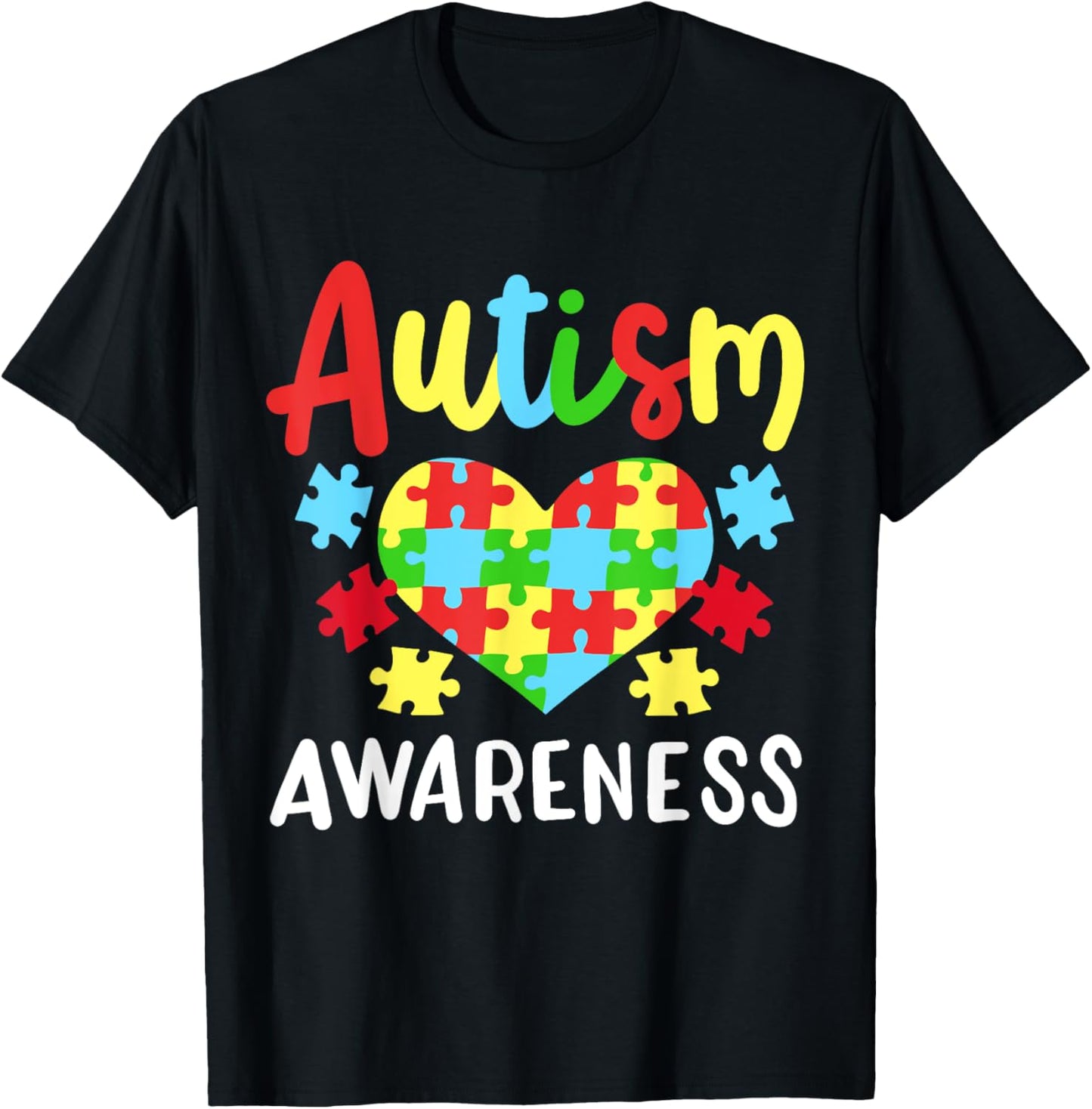 Autism Awareness , Small, Black T-Shirt - T-Shirt | Black