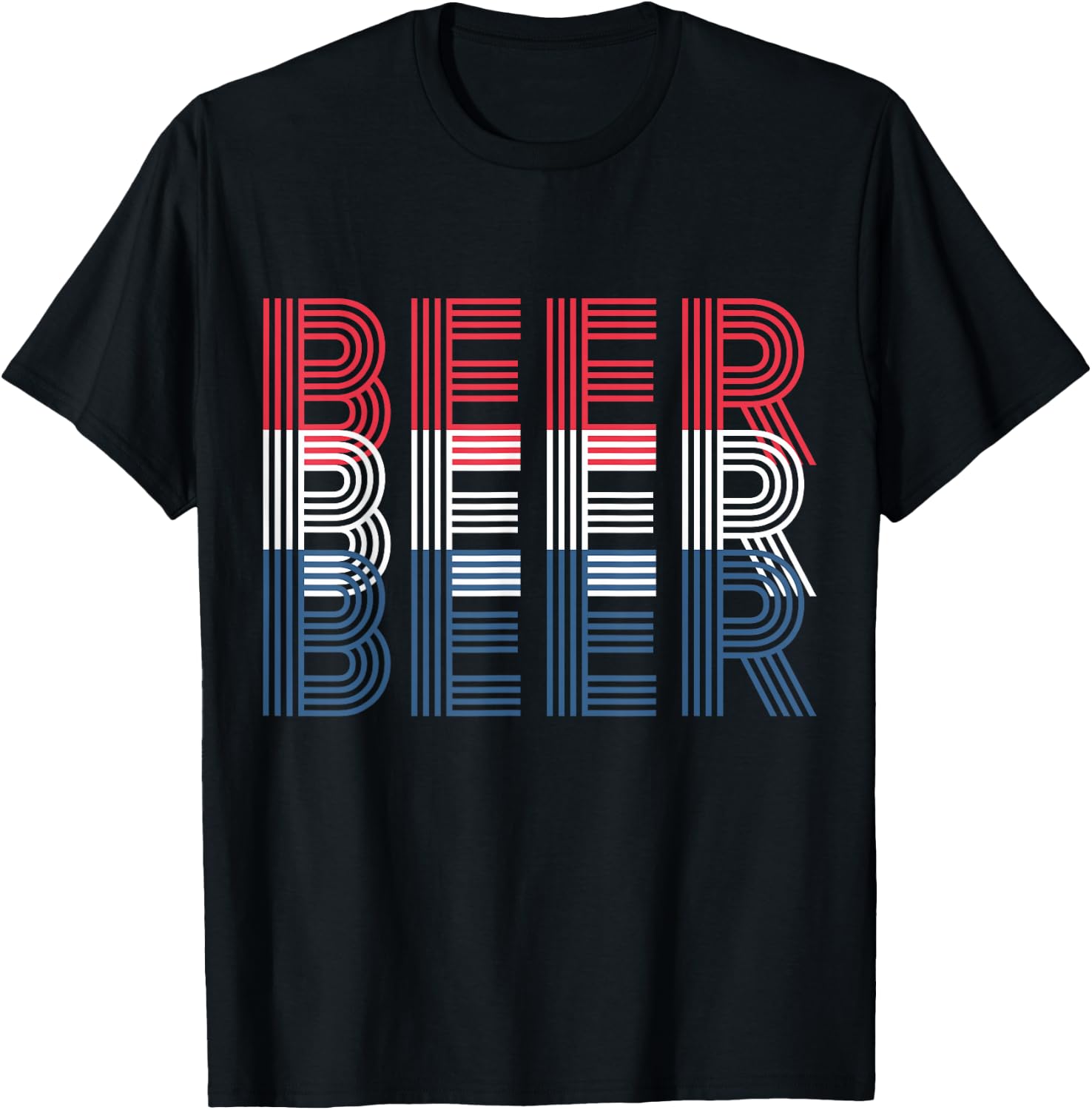 4th of July Beer Drinking Gift Patriotic Men and Women T-Shirt - T-Shirt | Black