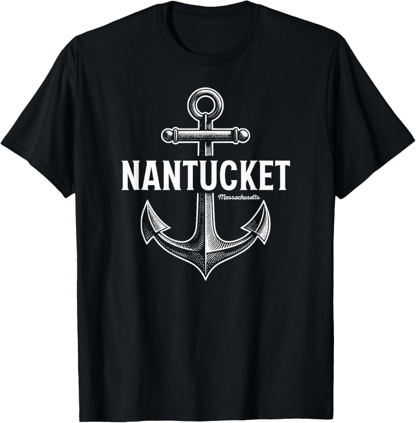 Nantucket Massachusetts Ancre vintage T-Shirt - T-Shirt | Black
