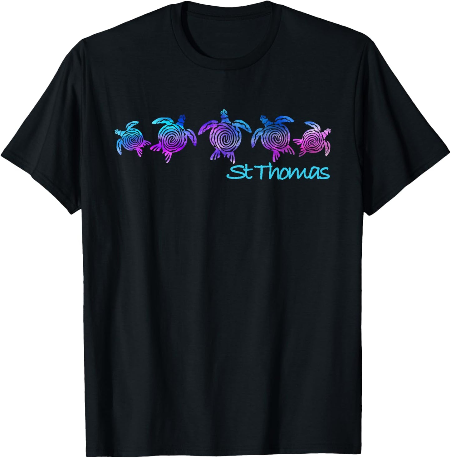 St. Thomas Beach Design/Tribal Turtle Gift T-Shirt - T-Shirt | Black