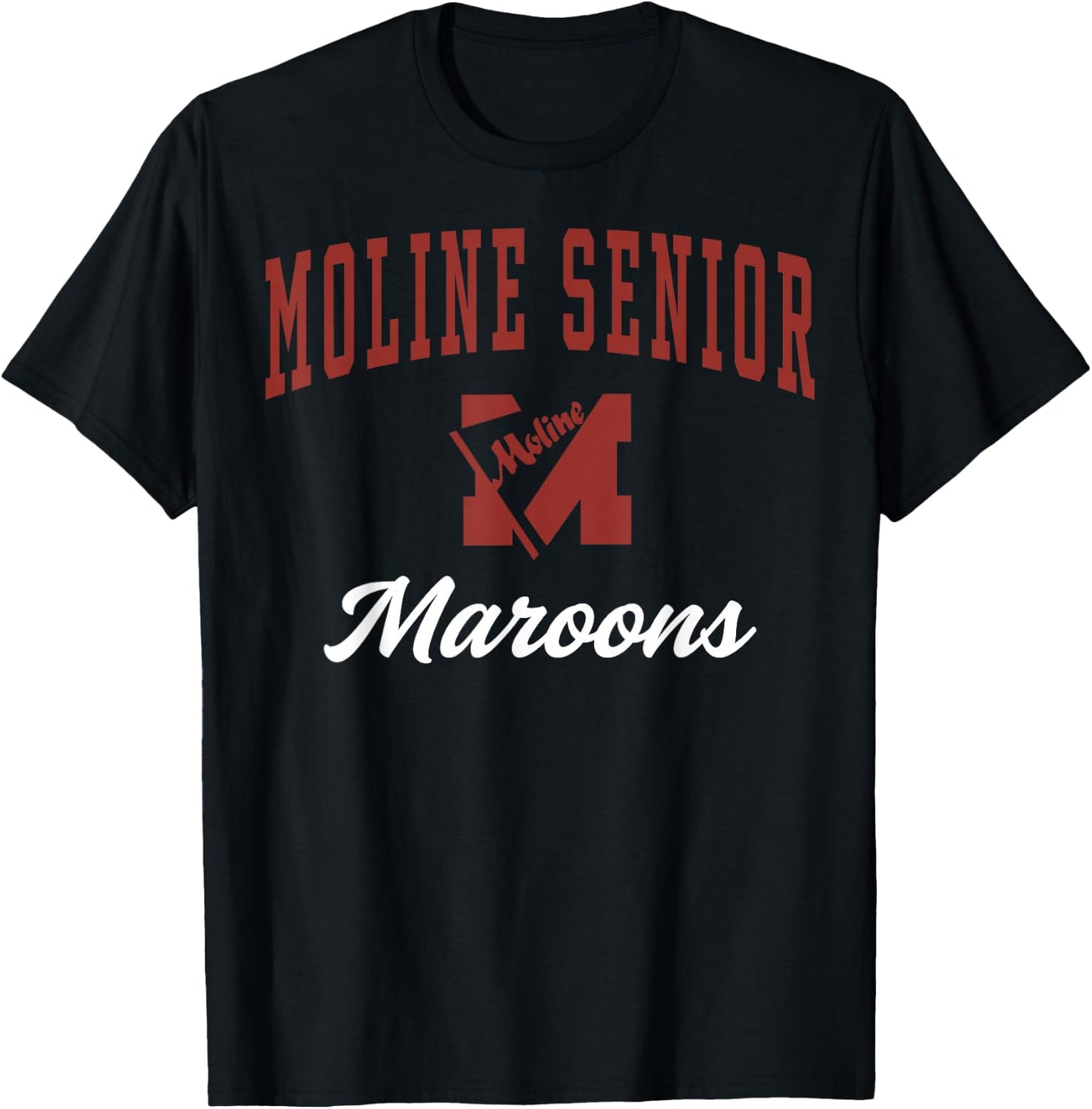Moline Senior High School Maroons C7 T-Shirt - T-Shirt | Black